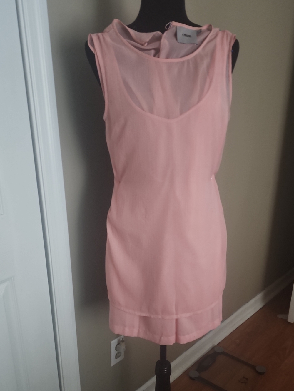 ASOS Blush Pink Sleeveless Shift Jumpsuit